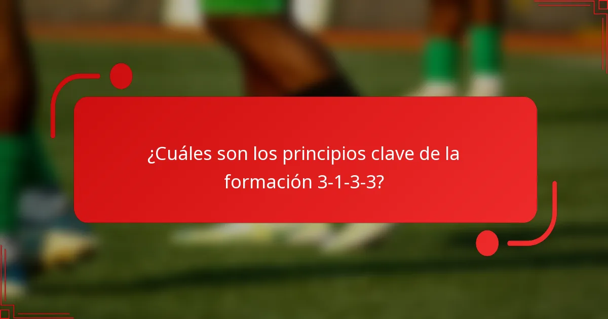 ¿Cuáles son los principios clave de la formación 3-1-3-3?