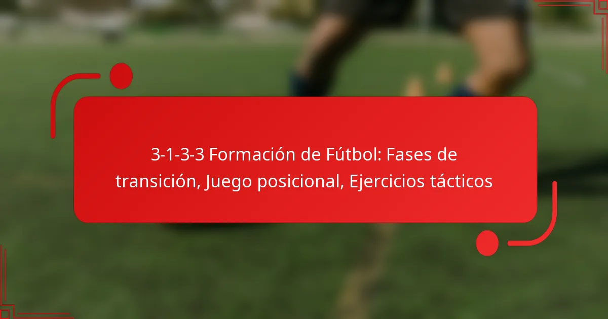 3-1-3-3 Formación de Fútbol: Fases de transición, Juego posicional, Ejercicios tácticos