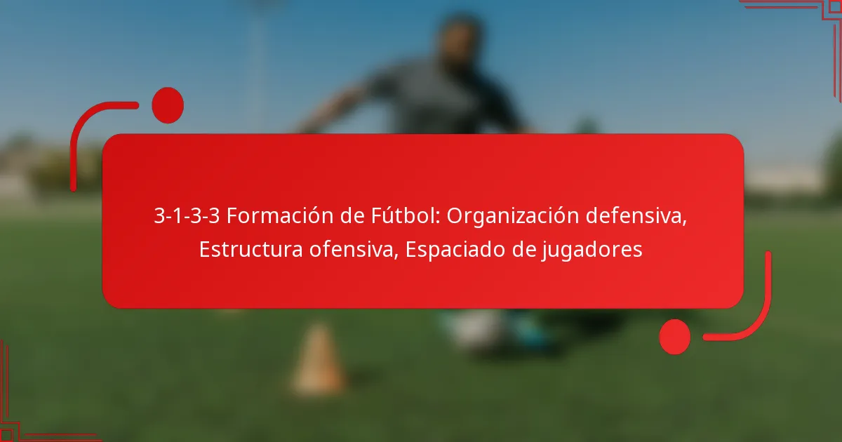 3-1-3-3 Formación de Fútbol: Organización defensiva, Estructura ofensiva, Espaciado de jugadores